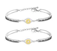 BEKECH Sunflower Bracelet for Women She Believed She Could So She Studied Bracelet Set of 2 Exam Gifts Graduation Gifts, OneSize, Copper, no gemstone