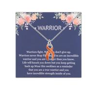 BEKECH Warrior Necklace Cancer Awareness Charm Necklace Cancer Awareness Ribbon Gift Cancer Fighter Jewelry Warrior Gift, Copper, alloy