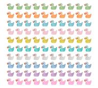 Bekecidi 100 Pcs Mini Resin Ducks, Luminous Tiny Ducks Miniature Figures Realistic Cute Small Duck Ornaments for Aquarium Garden Landscape Dollhouse Potted Decorations DIY Crafts (Multicolor)