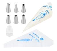 Bekecidi 100 PCS Piping Bags and Nozzles Set, Clear Icing Bags Plastic Pastry Bags Large Piping Bag with 6 Nozzles for Cake Cupcake Dessert Cookies Decoration