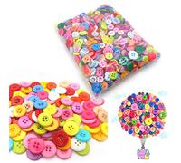 Bekecidi 1000 PCS Colorful Mixed Round Resin Buttons Assorted Craft Buttons Mixed Colours and Sizes for Sewing, Crafting, Baby Cardigans, Knitting, DIY Handmade (9mm-13mm)