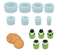 Bekecidi 13 Pcs Cookie Cutters Pastry Cutters for Baking, Bunny Flower Star Round Biscuit Cutter Set, PP Stainless Steel Scone Cutters for Professional Home DIY Baking