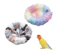 Bekecidi 2 Pcs Bird Nest for Cage, Bird Hammock Pink Coral Fleece Bird Bed Portable Plush Parrot Nest Warm Soft Cozy Bird Bed Bird Cage Accessories Swing for Parakeet Canary Budgie Small Pets