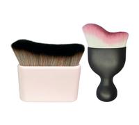 Bekecidi 2 PCS Self Tan Brushes, Fake Tan Applicator & Body Makeup Buffing Brush, Skinny Self Tanning Brush, Kabuki Foundation Brush, Blending Tanning Brushes for Face Body Leg (Pink)