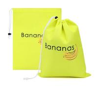 Bekecidi 2 Pcs Yellow Banana Bag, Reusable Produce Bags Portable Banana Pouch in Fridge Keeps Fresher for Longer Drawstring Storage Bag Prevents Odor for Fruits, 35x28cm