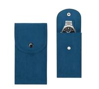 Bekecidi 2PCS Watch Pouch, Portable Flannelette Watch Storage Bag Watch Travel Pouch Watch Storage Pouch for Men and Women (Dark Blue)