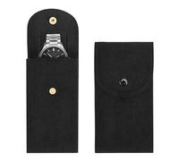 Bekecidi 2PCS Watch Pouch, Portable Flannelette Watch Storage Bag Watch Travel Pouch Watch Storage Pouch for Men and Women (Black)