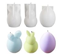 Bekecidi 3 PCS Rabbit Candle Moulds Silicone, 3D Bunny Candle Moulds for Candle Making Epoxy Resin Moulds Easter Egg Silicone Moulds Casting Molds for Making Candles, Soap, Wax, DIY Crafts Ornaments