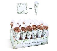 Bekecidi 30 Pieces biodegradable confetti Cones and Stand Tray Paper Cone Box 30 Holes Suitable Placing Dried Flower Petals Confetti for Wedding, Engagement, Party, Birthday (Green)