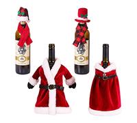 Bekecidi 4 Pcs Christmas Wine Bottle Covers, Christmas Bottle Bags Reusable Wine Decoration Bag for Christmas Decoration Various Home Party Festival Ornament, a Set of 4 Design Style