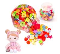 Bekecidi 400 PCS Colorful Buttons, Mixed Colours Resin Buttons Assorted Craft Buttons for Sewing, Crafting, Baby Cardigans, Knitting, DIY Handmade