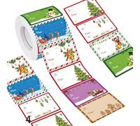 Bekecidi 500 PCS Christmas Labels Stickers, Self Adhesive Christmas Tags Stickers Cute Christmas Name Gift Labels Paper Merry Christmas Stickers for Presents Party Bags Xmas Decorations DIY Crafts