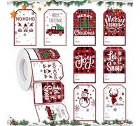 Bekecidi 500 PCS Christmas Stickers, Christmas Label Stickers Self Adhesive Christmas Tags Stickers Paper Christmas Name Gift Labels for Present Xmas Cards Envelope DIY Crafts