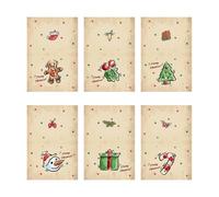Bekecidi 6 Pack Christmas Cards, Christmas Greeting Cards with Envelopes Kraft Paper Handmade Blank Holiday Cards Xmas Blessing Message Cards for Friends Family Winter Christmas Season Gifts Cards