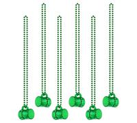 Bekecidi 6 Pcs Hen Party Mini Plastic Cups with Necklaces, Shot Glasses with Necklace on Beaded Reusable Cute Cups for Bachelorette Decorations Theme Party Supplies (Green)