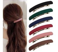 Bekecidi 6 PCS Matte Hair Clips Colored Hair Barrettes Metal Snap-on Hair Pins no Hair Damage, Elegant French Clasp, Hair Styling Clips for Girls Women(Rectangle)