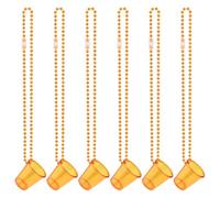 Bekecidi 6 Pcs Shot Glasses with Necklaces, Hen Party Mini Plastic Cups with Necklace on Beaded Reusable Cute Cups for Bachelorette Decorations Theme Party Supplies (Orange)