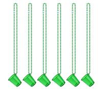 Bekecidi 6 Pcs Shot Glasses with Necklaces, Hen Party Mini Plastic Cups with Necklace on Beaded Reusable Cute Cups for Bachelorette Decorations Theme Party Supplies (Green)