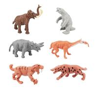 Bekecidi 6 Pieces Mini Jungle Animals Toys Set, Plastic Animal Figures Realistic Wild Animal Figure Farm Animals Figures for Kids and Adults Science Educational Play