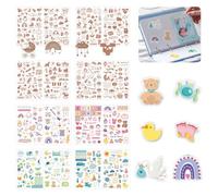Bekecidi 8 Sheets Baby Scrapbook Stickers, Baby Shower Stickers Various Patterns Baby Stickers for Scrapbooking Pregnancy Stickers Baby Girl Boy Stickers for DIY Crafts Journal Scrapbook Supplies (B)