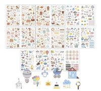 Bekecidi 8 Sheets Baby Scrapbook Stickers, Baby Shower Stickers Various Patterns Cartoon Sticker for Scrapbooking Pregnancy Stickers Girl Boy Sticker for DIY Crafts Journal Scrapbook Supplies