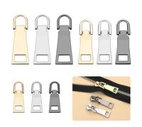 Bekecidi 9 PCS Zipper Pull Replacement, Detachable Zipper Pull Tab Metal Zip Tags Pulls Zip Puller Replacement Slider Repair Kit for Coat Jacket Backpack Suitcase (3 Sizes)