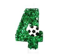 Bekecidi Birthday Number Candles,Sparkling Sequin Football Birthday Number Candle, Premium Green Number Cake Candle for Unforgettable Celebrations(Model Number 4