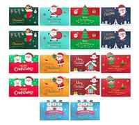 Bekecidi Pack of 18 Christmas Greeting Cards Christmas Cards with Envelopes Santa Claus Snowman Blessing Message Card for Expressing Christmas Greetings (Style 1)