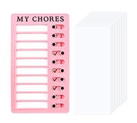 Bekecidi to Do List Checklist Board, Daily Schedule Chore Chart for Kids Adults Memo Checklist Boards with 10 Blank Paper Detachable Plastic Task Planning Boards for Planner Home Office Travel (Pink)