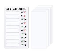 Bekecidi To Do List Checklist Board, Daily Schedule Chore Chart for Kids Adults Memo Checklist Boards with 10 Blank Paper Detachable Plastic Task Planning Boards for Planner Home Office Travel (White)