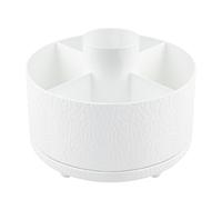 Bekeify 360° Rotating Makeup Organiser Makeup Brush Holder with 5 Compartments for Cosmetics Perfume Lipsticks Makeup Organizer Storage Box for Vanity & Dressing Table Bedroom Bathroom Office, White