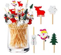 Bekeify Christmas Cocktail Sticks 200 Pcs Wooden Cocktail Picks 12 CM
