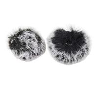 BEKER 2Pack Professional Outdoor Furry Windscreen Muff Wind Lavalier Microphone Wind Screen Furry Muffs Windscreen Muff Windproof Lavalier Microphone Sponge Set Diameter 1cm Fits Most Lapel Clip Lav