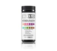 BeKeto Ketone and Glucose Test Strips 100 Strips Urine Tester Keto Diet Weight Loss Analysis Suitable for Ketogenic, Paleo, Low Carbs, Diabetics & Atkins - Testing Strips