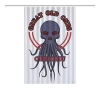 BEKGZYXWM 46.85x70.87Inch（119x180cm） Quick-Install Hookless Shower Curtain, Opaque, Heat-Resistant Polyester - Shower Curtain No Hooks, Curtain ShowerSkull Octopus Great Old Ones Cthulhu Purple
