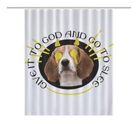 BEKGZYXWM 56.30x70.87Inch(143x180cm) Quick-Install Hookless Shower Curtain, Opaque, Heat-Resistant Polyester - Shower Curtain No Hooks, Curtain ShowerDog - Doodle - Launch - T-shirt