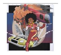 BEKGZYXWM Battle Heroines, Planes And Cars, Artillery, AnimationLarge Size Shower Curtain 69.69x70.87Inch（177x180cm）, Opaque Privacy, 12 C-Shaped Hooks - Large Shower Curtain