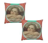 BEKGZYXWM Christmas AngelOutdoor Cushion Cover - Pink , Beige , Orange , Durable Plush for Patio Decor20 x20