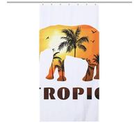 BEKGZYXWM Elephant Sunset Coconut TreeDurable Heavy Duty Shower Curtain, Thick Polyester, Rustproof Grommets, Weighted Hem - Weighted Shower Curtains, Bath Curtains Shower35.43x70.87Inch（90x180cm）