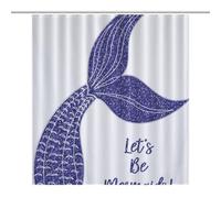 BEKGZYXWM Mermaid, Purple Diamond TailLarge Size Shower Curtain 64.17x70.87Inch（163x180cm）, Opaque Privacy, 12 C-Shaped Hooks - Large Shower Curtain