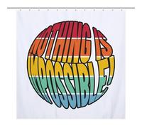 BEKGZYXWM Nothing Is Impossible Rainbow Short SentenceFloor-Length Extra Long Shower Curtain 69.69x70.87Inch（177x180cm）, Weighted Hem, Splash Guard - Curtain Fabric