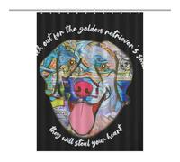 BEKGZYXWM Pet-dog-doodle-color-blackLarge Size Shower Curtain 53.54x70.87Inch(136x180cm), Opaque Privacy, 12 C-Shaped Hooks - Large Shower Curtain