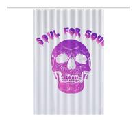 BEKGZYXWM Skull - Halloween - Gradient - T-shirtFloor-Length Extra Long Shower Curtain 46.85x70.87Inch（119x180cm）, Weighted Hem, Splash Guard - Curtain Fabric