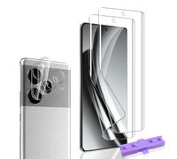 Bekiikoo Screen Protector for Realme GT 6/6T and Tempered Glass Camera Protection [2+2 Pieces] - HD Bubble-Free / Anti-Scratch Soft TPU Film, Tempered Glass Film for Realme GT 6/6T Screen Protector