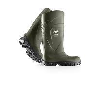 Sturdy safety boots for men and women without steel toecap and sole, non-slip, wide fit, boots agriculture, resistant to water, mud or detergents, insulating up to - 30 degrees, green, UK 10 MENS SIZE