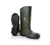 Sturdy safety boots for men and women without steel toecap and sole, non-slip, wide fit, boots agriculture, resistant to water, mud or detergents, insulating up to - 30 degrees, green, UK 10 MENS SIZE