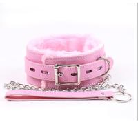 bekinky Faux Leather Collar and Leash Soft Padded Adjustable Choker Collar and Detachable Leash (Pink)