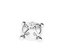 bekinky Non Piercing Nipple Clamps Screw Nipple Clamps Diamonds Erotic BDSM Adjustable Non Piercing Nipple Rings Sexy Fake Piercing Nipple Jewelry Swinger Lifestyle (Silver), One Size (NCLAMPS03)
