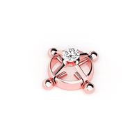 bekinky Non Piercing Nipple Clamps Screw Nipple Clamps with Diamonds Erotic BDSM Adjustable Non Piercing Nipple Rings Sexy Fake Piercing Nipple Jewelry Swinger Lifestyle (Rose Gold) (NCLAMPS03)