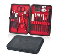 Bekit Manicure Set 18 in 1 Stainless Steel Professional Pedicure Kit Nail Scissors Grooming Kit Travel Case B01-Black